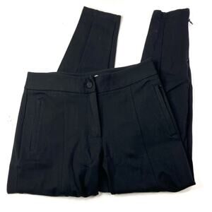 Betabrand | Black Skinny Stretch Pants Rayon Blend Zip Ankle Womens Small